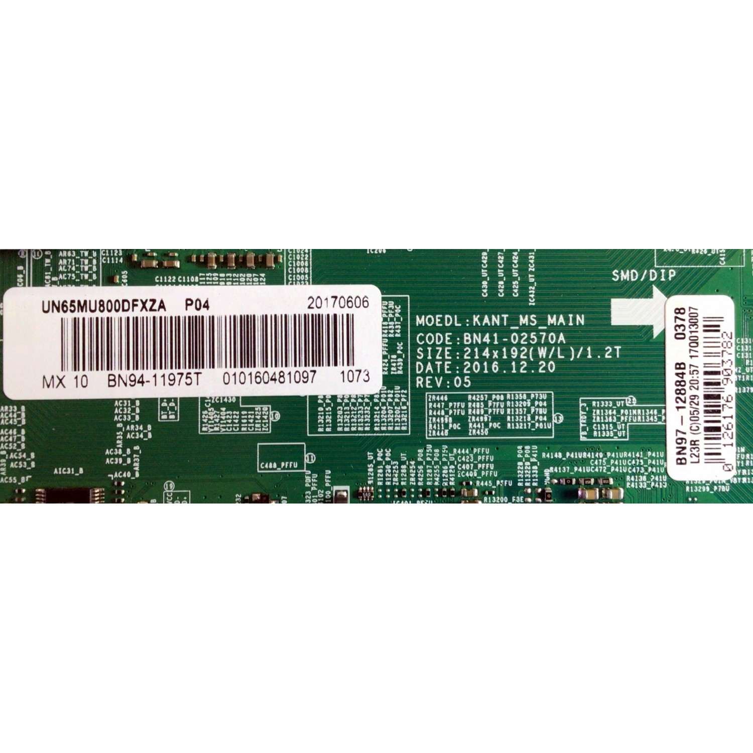 KIT DE TARJETAS PARA TV SAMSUNG / NUMERO DE PARTE MAIN BN94-11975T / BN41-02570A / BN97-12884B / FUENTE BN44-00912A / BN4400912A / L65E8NR_MHS / PANEL CY-SM065FLAV4H / MODELO UN65MU800DFXZA AA02 - Imagen 3